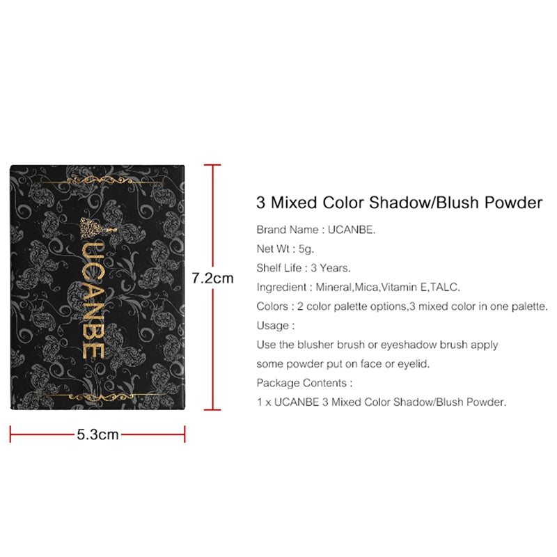 Ucanbe Mineral Blush Make Up Palette Face Cheek Blusher Shading Shadow Powd U6B6