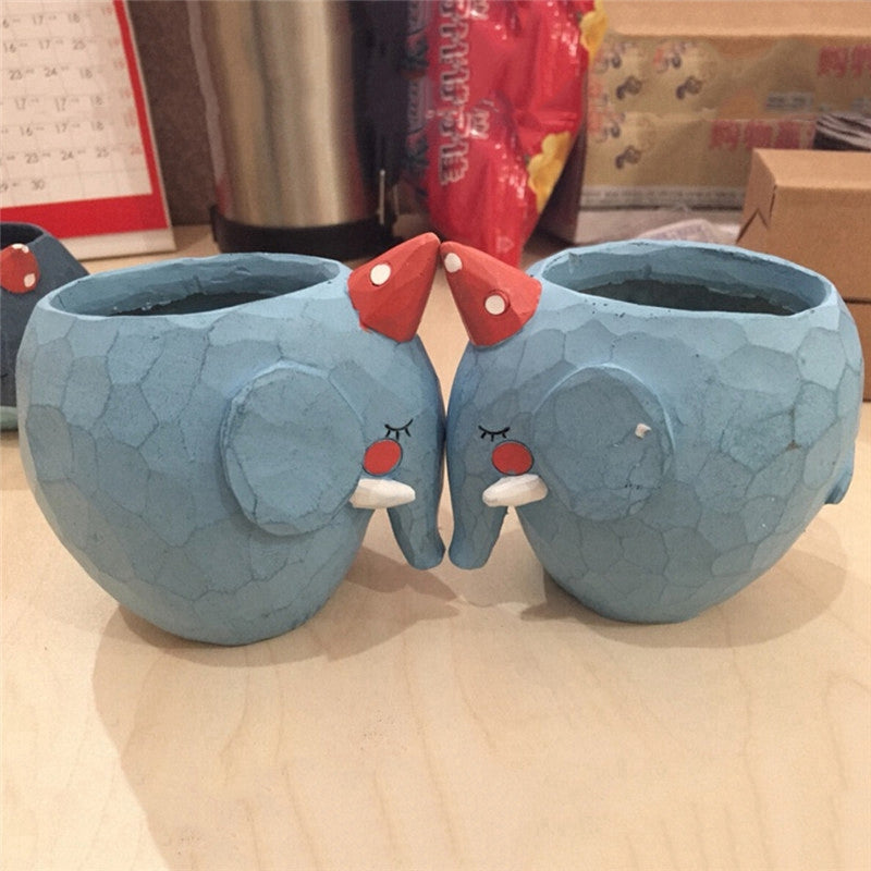 Plant Pot Cartoon Succulent Plant Pots Bonsai Planter Home Office Decor-Cro