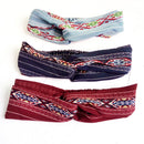 Women Hair Accessories Turban Geometric Striped Twisted Cross Headband Fema