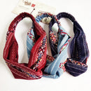 Women Hair Accessories Turban Geometric Striped Twisted Cross Headband Fema