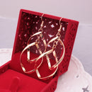 Fashion Rhombus Hollow Leaf Big Dangle Earrings For Women Wedding Jewelry GoF7S4