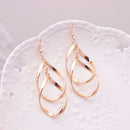 Fashion Rhombus Hollow Leaf Big Dangle Earrings For Women Wedding Jewelry GoF7S4