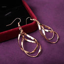 Fashion Rhombus Hollow Leaf Big Dangle Earrings For Women Wedding Jewelry GoF7S4
