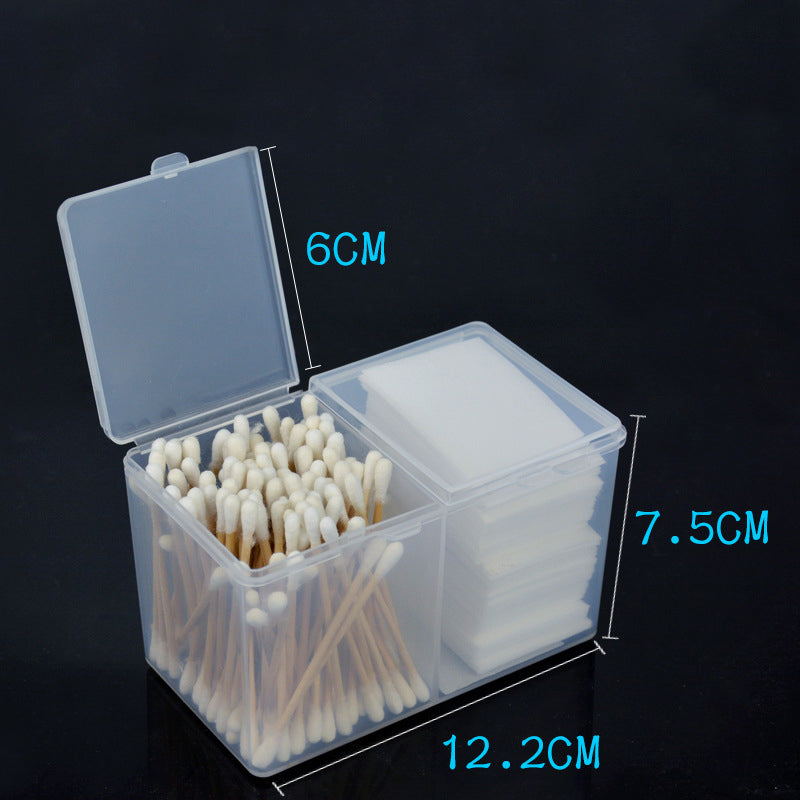 Clear Cotton Swab Organizer Holder Cotton Pad Storage Box Transparent Remov V5D2
