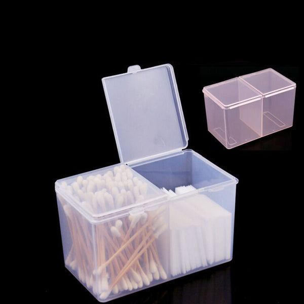 Clear Cotton Swab Organizer Holder Cotton Pad Storage Box Transparent Remov V5D2