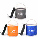 LEO Canvas Plastic Folding Fish Bucket Portable Outdoor Camping Fishing Bucket Tool