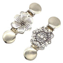 European And American Clothing Classic Flower Crystal Inlaid Clothing Clips F7P8