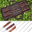 1X(5 Pcs Stainless Steel Skewer Flat Meat Barbecue Skewer Camping Catering