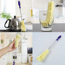 1X(Stainless Steel Nylon Cleaning Cup Brush Hanging Glass Washer Short Hand