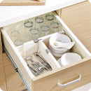 1X(Drawer Dividers White Spring Loaded Expandable Kitchen Bedroom Organizer