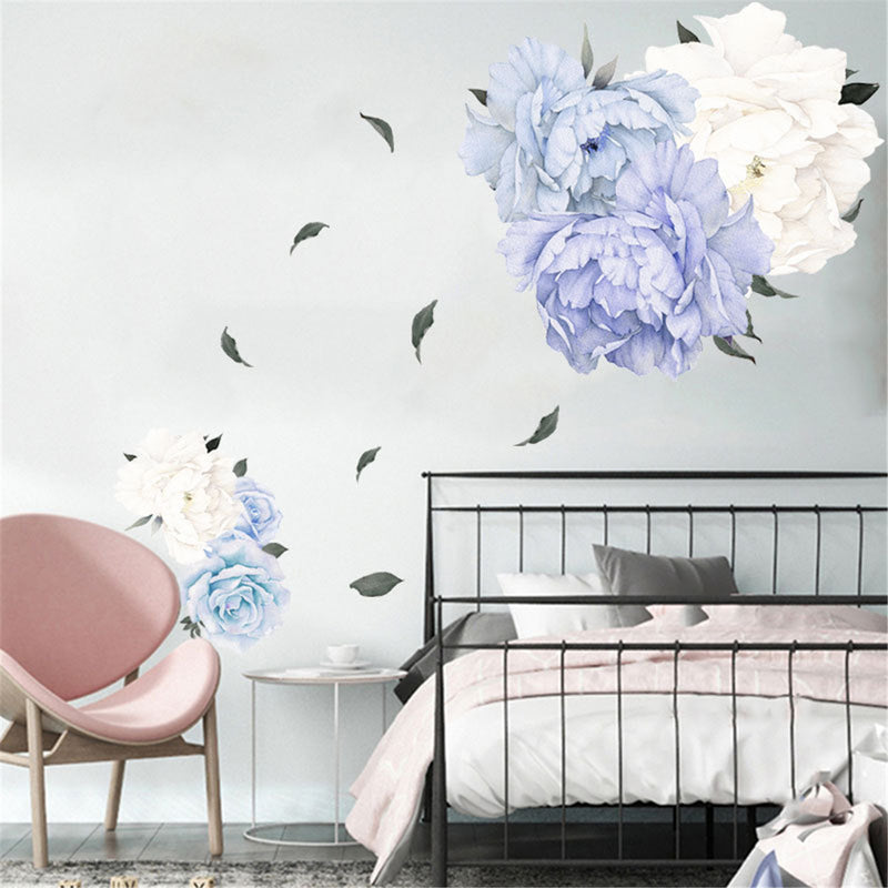 Peony Flower Blossom Wall Sticker Art Nursery Living Bedroom Home Decor Decal Wall Decorations