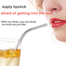1X(100pcs Metal Straws Can Be Reused 304 Stainless Steel Drinking Water Pip