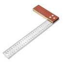 Drillpro 90 Degree Angle Ruler 300mm Stainless Steel Metric Marking Gauge Woodworking Square Wooden Base