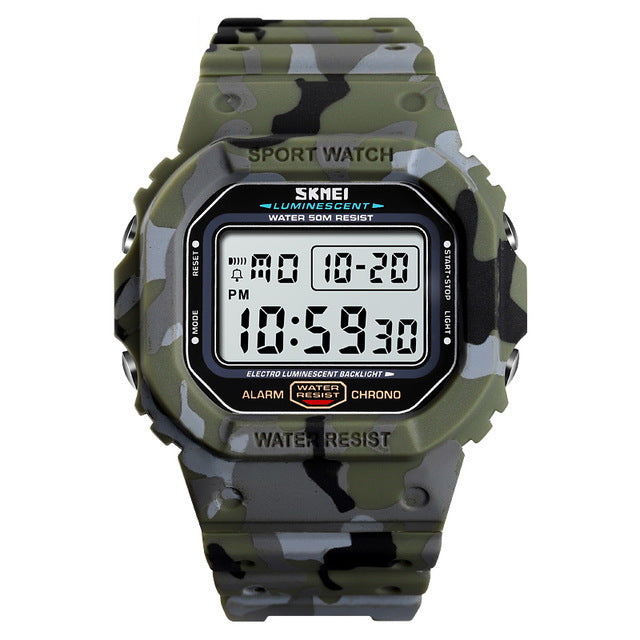 SKMEI 1471 Military Stopwatch Alarm Waterproof Sports Shockproof Digital Watch Men Watch