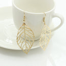 Women'S Earrings Hot Fashion Jewelry Hollow Metal Leaves Dangling Long Stat