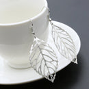 Women'S Earrings Hot Fashion Jewelry Hollow Metal Leaves Dangling Long Stat