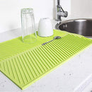 Silicone Dish Drying Mat Flume Folding Draining Mat,Rectangle Drain Mat Dry F9L4