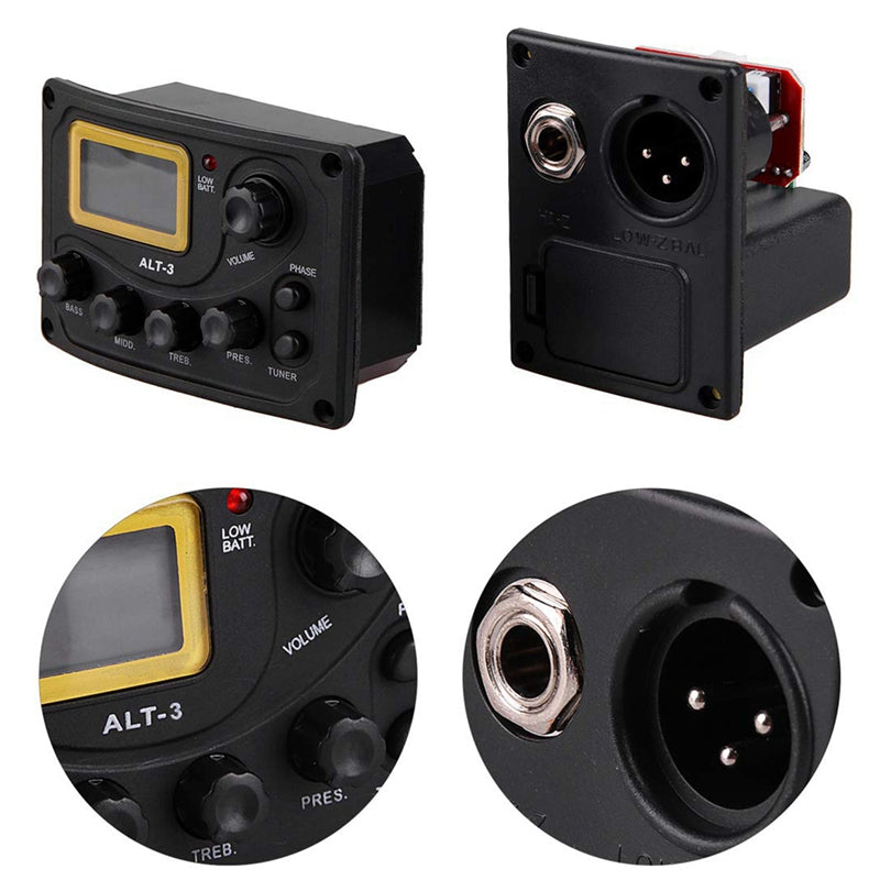 Acoustic Guitar Pickup Tuner 5-Band Eq Equalizer Acoustic Guitar Preamp Pie