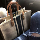 Large Shopper Bag Jumbo Canvas Totes Beach Bag Big Shoulder Bag Summer Stri I6T3