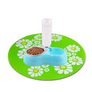 Pet Feeding Mat Placemat Cat Dog Large Floral Anti Slip Waterer Pad Silicon