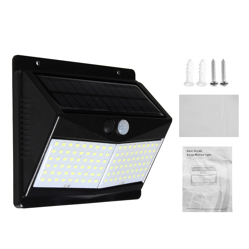 100 LED Solar Motion Sensor Light Outdoor 1000lm Waterproof Security Wall Night Light