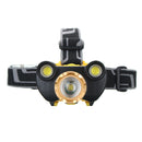 XANES 7304 1500 Lumens Bicycle Headlamp 4 Switch Modes T6+2COB White Light Mechanical Zoom