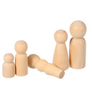 1X(5Pcs Family Wood Crafts Unfinished Wood Diy Art Craft Painting Family Fi