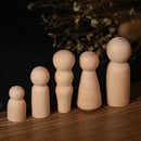 1X(5Pcs Family Wood Crafts Unfinished Wood Diy Art Craft Painting Family Fi