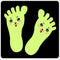1 Pair Cute Cartoon Little Feet Fluorescent Wall Stickers Creative DIY Stair Floor Luminous Tape