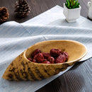 1X(Modern Natural Bamboo Root Fruit Plate Snacks Melon Seeds Seed Plate Hou