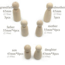 1X(30Pcs Solid Hard Wood People Different Size Natural Unfinished Ramp Prep