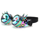 Retro Kaleidoscope Goggles Welding Rivet Punk Gothic Rave Halloween Rainbow Glas