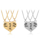 3Pcs / Set Of Lettering "Big Sis Mom" Love Pendant Necklace Jigsaw Set MotheM2P7