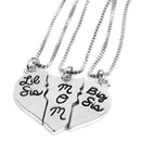 3Pcs / Set Of Lettering "Big Sis Mom" Love Pendant Necklace Jigsaw Set MotheM2P7