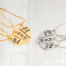 3Pcs / Set Of Lettering "Big Sis Mom" Love Pendant Necklace Jigsaw Set Moth N2M2