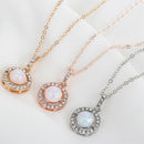 Fashion Trend Popular Diamond Rhinestone Opel Necklace Clavicle Chain SweateM1K2