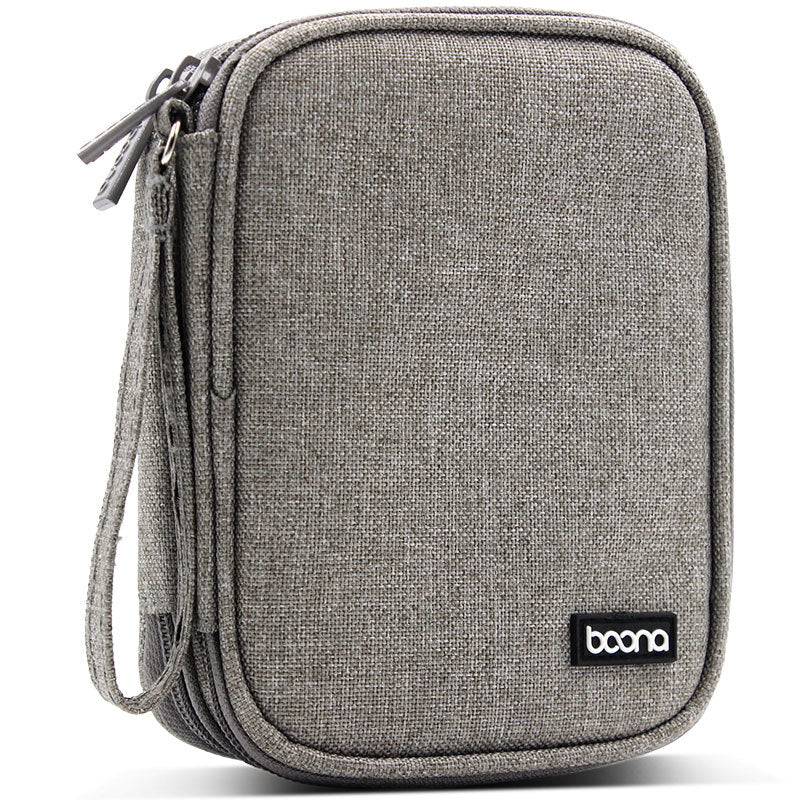 Boona 15* 11.5cm Double Deck Digital Accessories Storage Bag Earphone Flash Drive Hard Disk USB Cable Organizer Bag