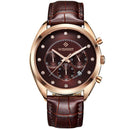 WISHDOIT WSD-006 Fashion Men Quartz Watch Luxury Leather Strap Waterproof Wrist Watch