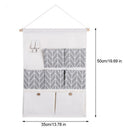 1X(7 Pockets Cotton Linen Wall Hanging Storage Bags Door Pouch Bedroom Wall