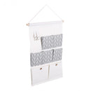 1X(7 Pockets Cotton Linen Wall Hanging Storage Bags Door Pouch Bedroom Wall