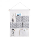 1X(7 Pockets Cotton Linen Wall Hanging Storage Bags Door Pouch Bedroom Wall
