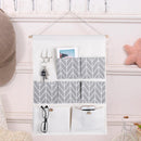 1X(7 Pockets Cotton Linen Wall Hanging Storage Bags Door Pouch Bedroom Wall