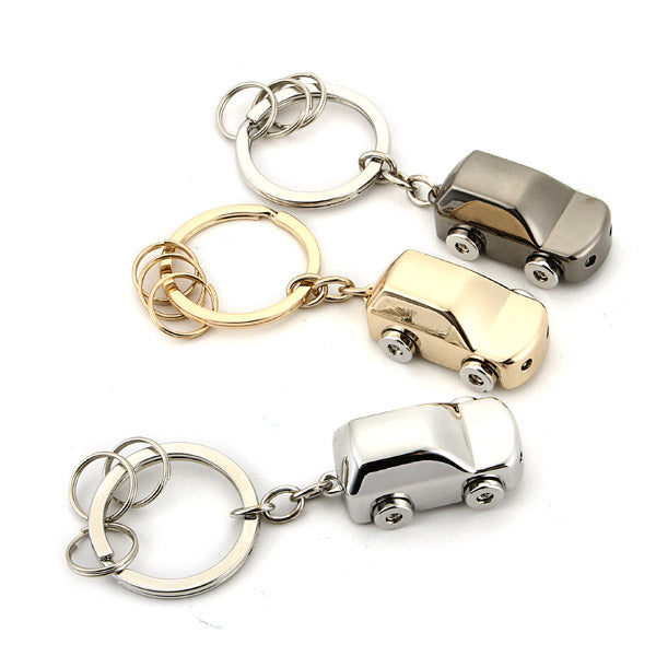 LED Light Mini Car Key Chain Ring Charm Luxury Couple Men Gift