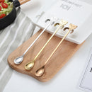 1X(7Pcs Cute Bear Spoon Long Handle Spoons Flatware Coffee Drinking Tools K