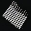 Drillpro 10pcs 1.5-6mm HSS 4 Flute End Mill Cutter 6mm Straight Shank CNC Drill Bit Set