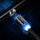 FLOVEME Type C LED Magnetic Braided Fast Charging Data Cable 2m For Oneplus 6t Xiaomi Mi 8 S9
