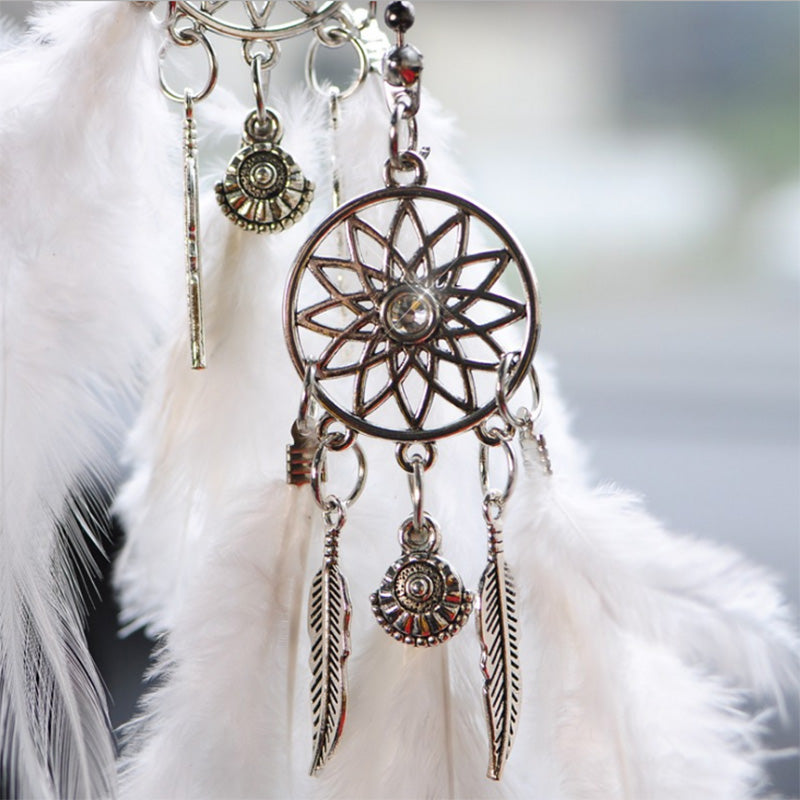 Beautiful Feather Car Decor Car Rear Mirror Feather Decor Pendant Wind Chim