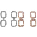 Fashion Shiny Geometric Pendant Earrings Luxury Square Rhinestone Earrings  F9R9
