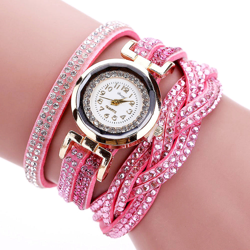 DUOYA D056 Crystal Retro Style Ladies Bracelet Watch Dress Quartz Watches