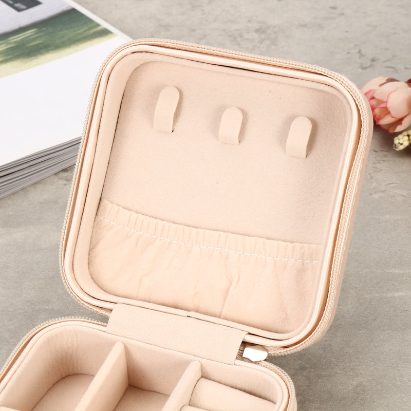 Travel Cosmetic Leather Jewelry Box Necklace Ring Storage Case Organizer Display Stand